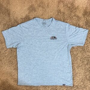 Patagonia Capilene Cool Daily Blue Graphic Men's T-Shirt Size L Outdoor Athletic